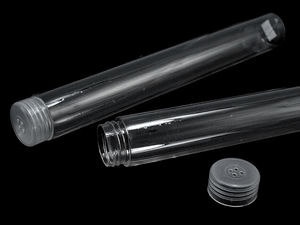 Transparent Plastic Storage Tube Container with Screw Lid - Ø20 mm