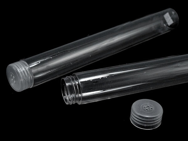 Transparent Plastic Storage Tube Container with Screw Lid - Ø20 mm