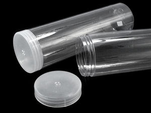 Clear Plastic Tube Container for Crafts and Haberdashery - Ø54 mm