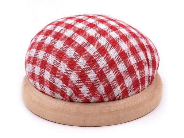 Premium Mosaic Pattern Pincushion with Wooden Base - Stable Sewing & Tailoring Organizer