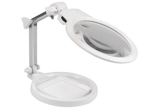 Professional LED Desktop Magnifying Glass with Measuring Base - Adjustable 2x/6x Folding Table Loupe for Crafting & Jewellery