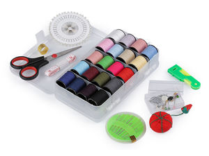 Deluxe Sewing Kit and Double-Sided Organizer Case - Complete Home & Travel Mending Set with Thread, Needles, Pins, and Scissors
