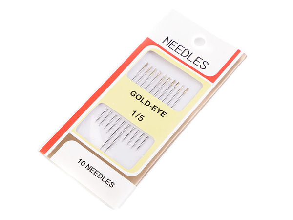 Premium Gold-Eye Hand Sewing Needles - Sharp Nickel-Plated Steel Needles for Everyday Sewing, Patching, and Mending