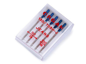 Organ Premium Jeans & Denim Sewing Machine Needles | Assorted Sizes 90/14, 100/16, 110/18 | Made in Japan