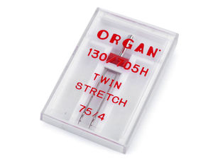 Organ Twin Stretch Sewing Machine Needle, Size 75/4, 4mm Pitch - Premium Japanese Steel for Elastic & Lycra Fabrics