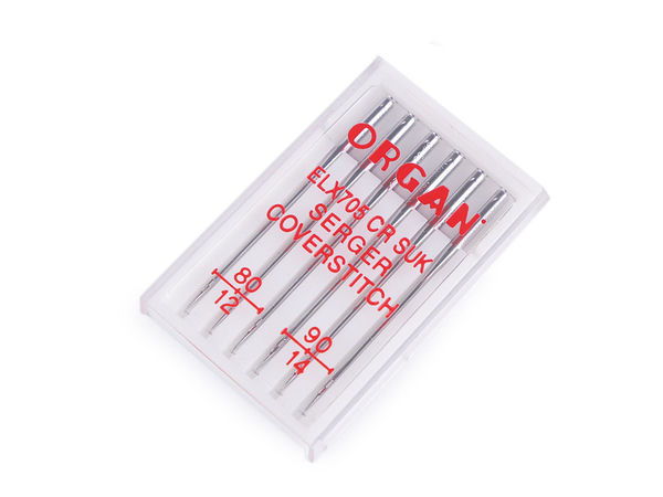 Organ ELx705 Chromium SUK Overlock and Coverlock Sewing Machine Needles (Sizes 80 & 90)