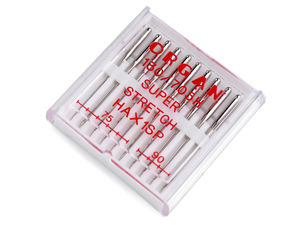 Organ Super Stretch Sewing Machine Needles (Sizes 75 & 90) - Premium Japanese Quality for Elastic & Knit Fabrics