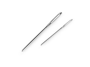 Premium Blunt Metal Yarn Needles for Knitting & Crochet - Large-Eye Wool Needle Set (2-Piece)