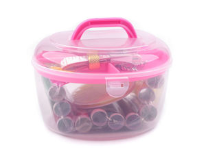 Premium Heart-Shaped Sewing Kit and Accessories Organizer Box - Light Pink
