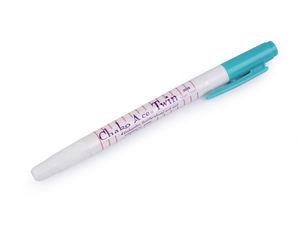 Professional Double-Sided Disappearing Fabric Marker with Integrated Eraser - Turquoise
