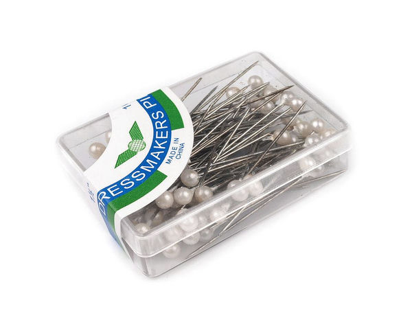 Decorative Pearl-Headed Steel Sewing and Quilting Pins (38mm) - White & Color Mix