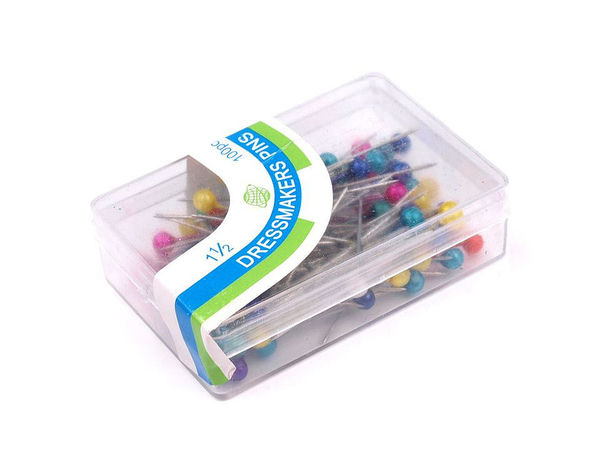 Decorative Pearl-Headed Steel Sewing and Quilting Pins (38mm) - White & Color Mix