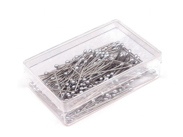 Premium Pearl Headed Steel Sewing Pins - 25mm, 12g (Nickel)