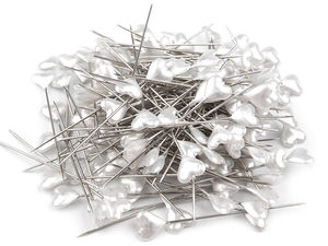 Premium Decorative Heart-Shaped Mother-of-Pearl Head Pins (55mm) - Elegant Floral & Haberdashery Craft Pins