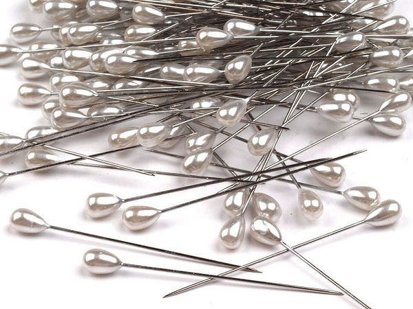 Elegant Pearlescent Head Sewing Pins - 55mm Premium Steel Haberdashery Pins