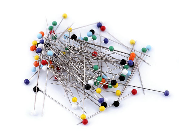 Premium Steel Glass Head Pins - 34mm Fine Sewing & Quilting Pins, Assorted Colors