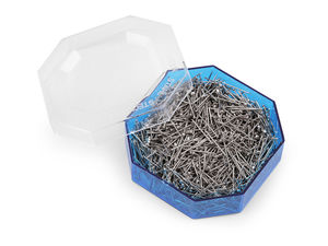 Premium Nickel-Plated Steel Dressmaker Pins – 16mm All-Metal Pins for Patchwork, Crafting, and Arranging (With Storage Box)