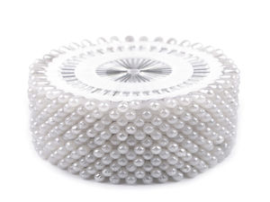 Premium Pearl-Headed Dressmaker Steel Pins on Rosette (37mm) – Assorted Colors, 40-Piece Set