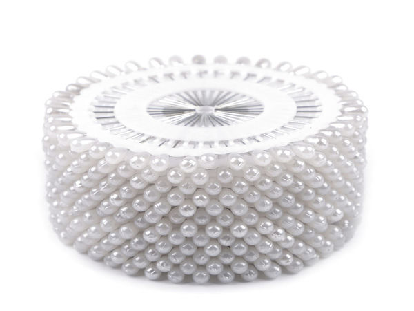 Premium Pearl-Headed Dressmaker Steel Pins on Rosette (37mm) – Assorted Colors, 40-Piece Set