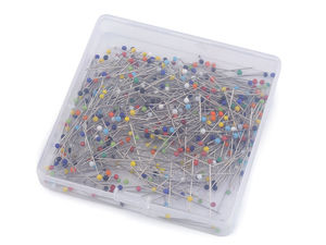 Premium Steel Glass Head Pins (34mm) – Assorted Colors Sewing, Crafting, and Floristry Pins in Storage Box
