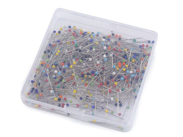 Premium Steel Glass Head Pins (34mm) – Assorted Colors Sewing, Crafting, and Floristry Pins in Storage Box