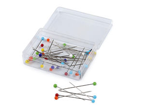 Premium Steel Glass Head Pins (32-38mm) - Professional Tailoring & Floral Haberdashery, Nickel Finish