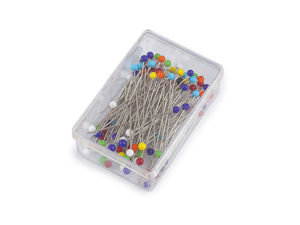 Premium Steel Glass Head Sewing Pins - 37 mm Length (Assorted Color Mix)