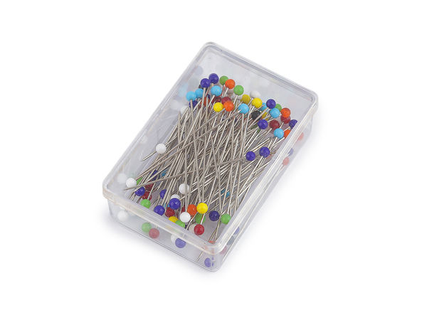 Premium Steel Glass Head Sewing Pins - 37 mm Length (Assorted Color Mix)