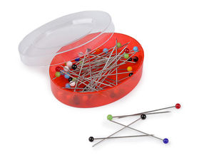 Premium Steel Glass Head Pins, 33 mm – Assorted Color Mix for Sewing & Tailoring