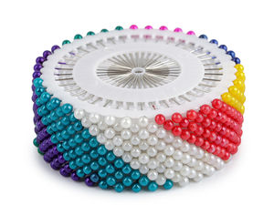 Pearl Headed Steel Pins 37mm - Multi-Color Assortment for Sewing & Crafting