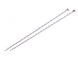 Premium Straight Knitting Needles, 3.5mm (No. 3.5), 30cm Silver-Finished - Lightweight & Smooth for Fine Yarns
