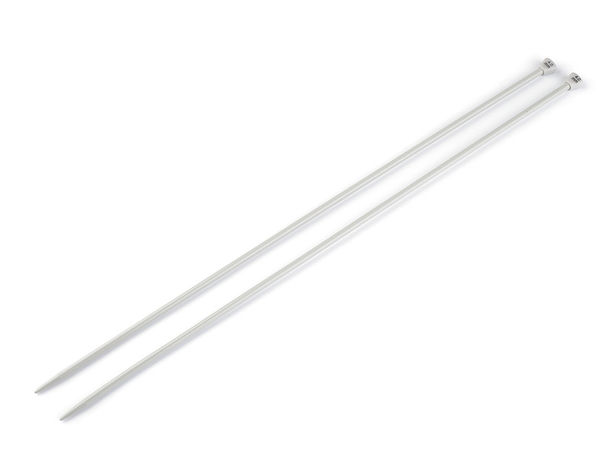 Premium Silver Straight Knitting Needles - Sizes 4 & 4.5
