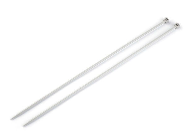 Premium Silver Straight Knitting Needles - Sizes 4 & 4.5