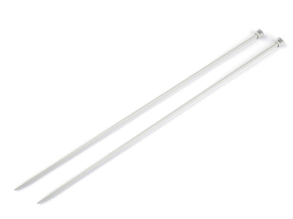 Premium Silver Straight Knitting Needles, Size 5.5 (5.5mm) – Smooth, Lightweight Needles for Sweaters, Scarves, and Accessories