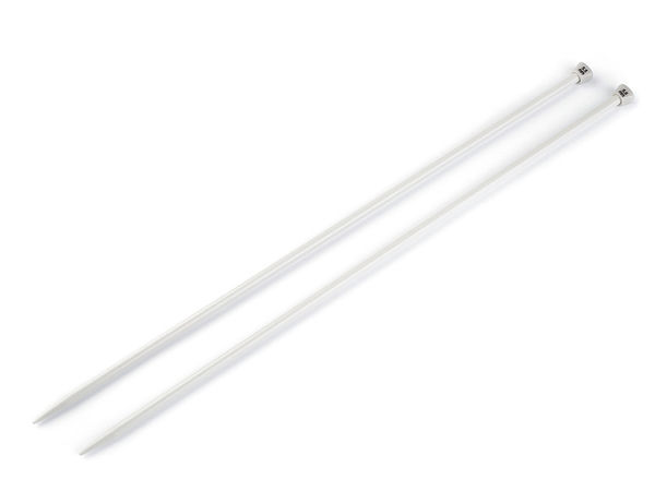 Premium Silver Straight Knitting Needles No. 5.5 – Lightweight Metal Needles for Sweaters, Scarves & Hats