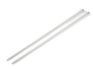 Premium Silver Straight Knitting Needles (Size No. 6) – Lightweight Aluminum Single-Pointed Needles for Knitting & Crochet Crafts
