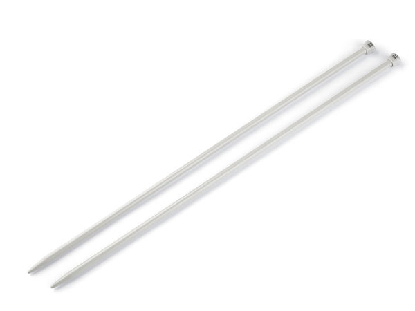 Premium Silver Straight Knitting Needles (Size No. 6) – Lightweight Aluminum Single-Pointed Needles for Knitting & Crochet Crafts