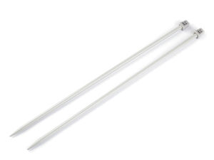 Classic Silver Straight Knitting Needles No. 7 – Premium Single-Point Needles for Thicker Yarn, Sweaters, and Scarves