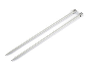 Premium Straight Knitting Needles No. 9 (Silver) – Smooth, Lightweight Needles for Thicker Yarn & Twine