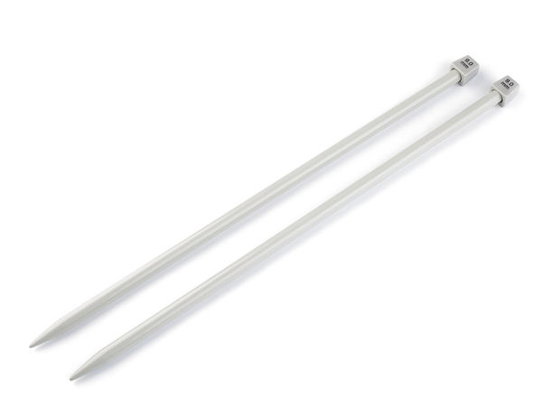 Premium Straight Knitting Needles No. 9 (Silver) – Smooth, Lightweight Needles for Thicker Yarn & Twine