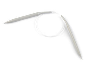 Premium Circular Knitting Needles with Flexible Cable (9mm, Silver)