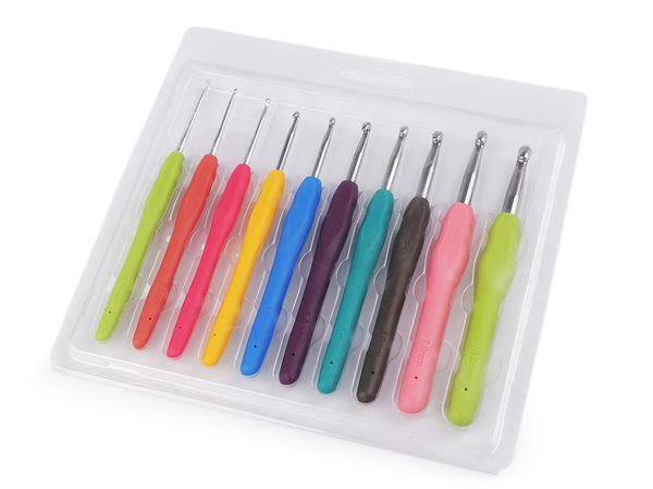 Ergonomic Crochet Hook Set with Soft Non-Slip Silicone Handles - 10-Piece Premium Hook Kit (2mm to 8mm)