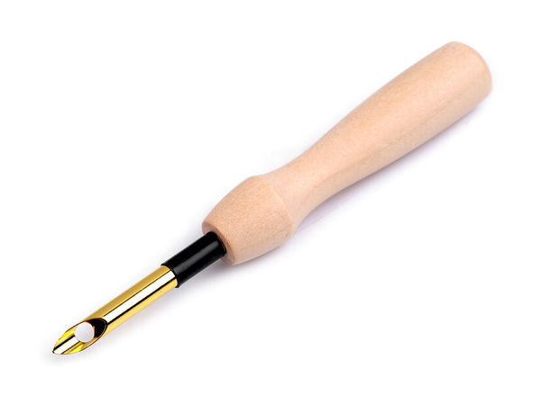 Premium Wooden Handle Punch Needle - Hollow Embroidery Needle for Yarn & Knits