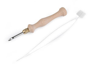 AIRO Premium Punch Needle Embroidery Pen – Ø5mm Hollow Needle for Thick Yarns and Chunky Wool, Ergonomic Natural Wood Handle