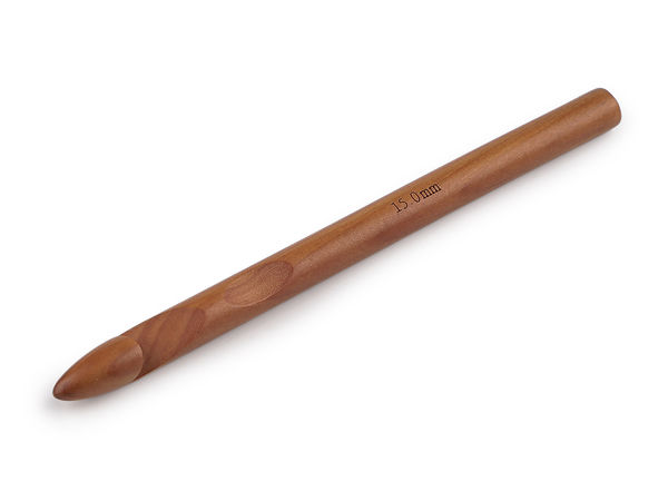 Premium Ergonomic Wooden Crochet Hook (Size 15) – Natural Wood Hook for Chunky Yarn, Blankets & Rugs