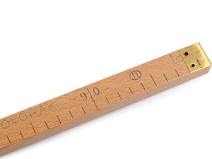 Premium Wooden Tailor's Calibre Ruler with Protective Metal Fittings - Certified Professional Dressmaking Measuring Tool