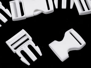 Premium 20mm White Side Release Buckle with Integrated Strap Adjuster