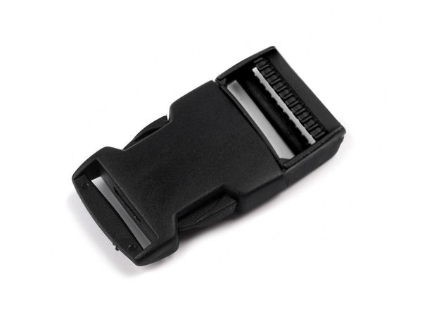 Premium 25mm Side Release Buckle with Integrated Strap Adjuster - Black