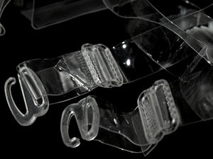 15mm Transparent Silicone Bra Shoulder Straps with Plastic Fasteners