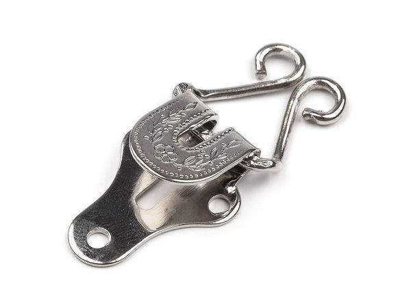 Premium Engraved 2-Piece Metal Garment Hooks - Decorative Fastener for Trousers, Skirts, and Jackets